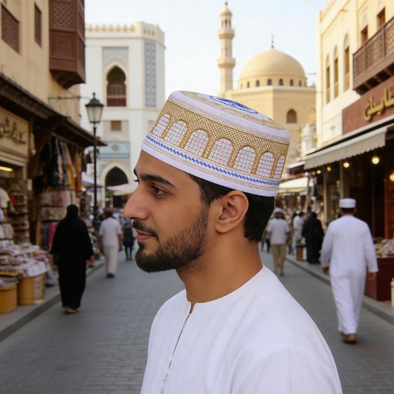 Lightweight Breathable Polyester Embroidered Hat Stylish Muslims Headwear Perfect For Outdoor Activities And Travel