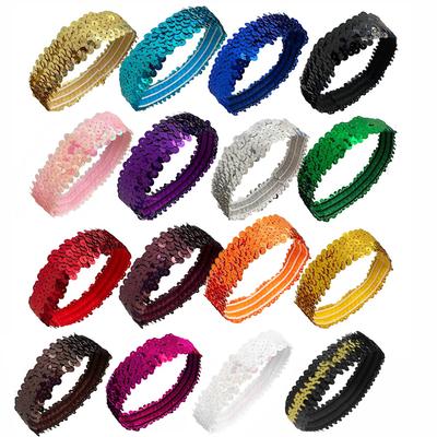 1pc Sequin Dance Headband Elastic Children's Performance Sequined Hairband Competition Hair Accessories