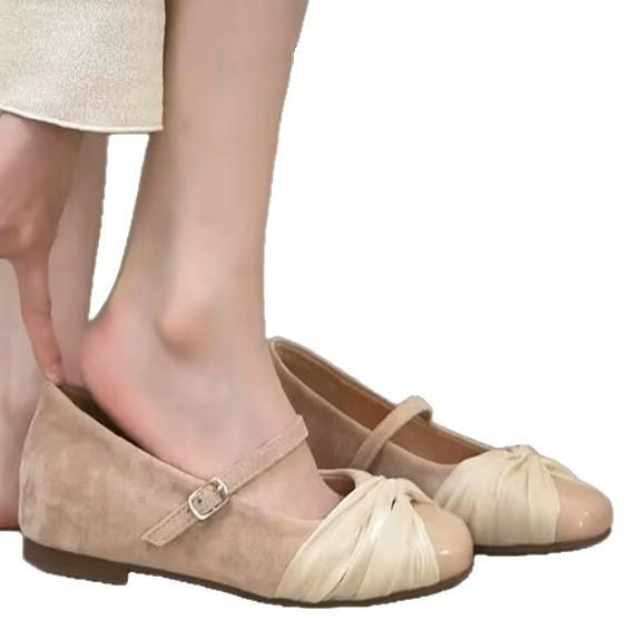 Increase the height of Mary Jane shoes within 2025, women's 2025 new spring and summer soft-soled gentle fairy wind shallow mouth single shoes