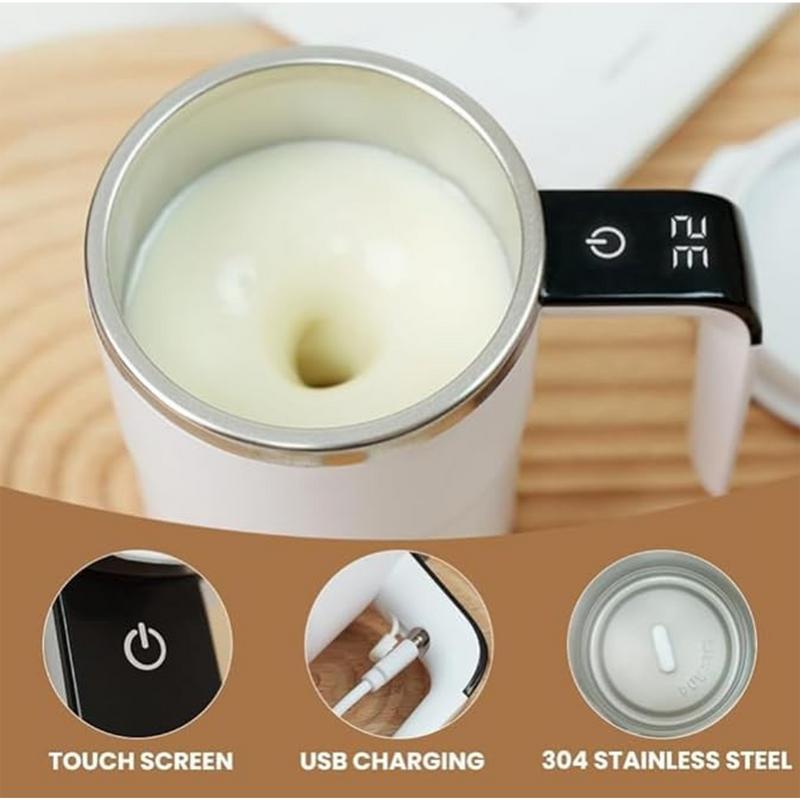 Neuer, über USB wiederaufladbarer automatischer Magnetbecher, elektrischer Kaffee-Selbstmischbecher, IP67 wasserdicht, lebensmittelecht, 380 ml Kaffeebecher für Tee