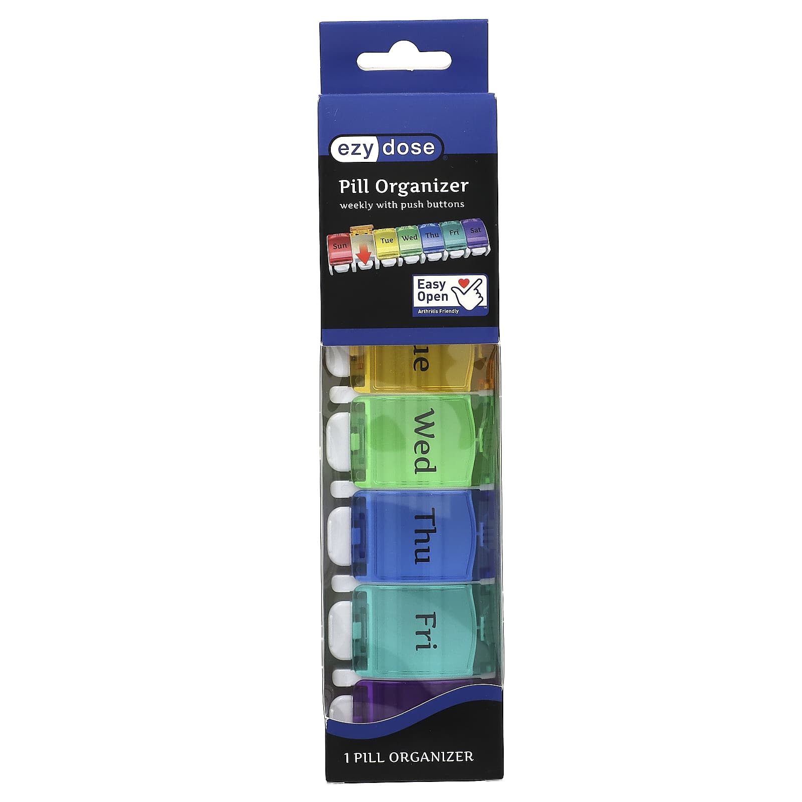 

Includes weekly push button, pill organizer, 1 pc