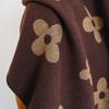 Coffee core-spun yarn acrylic scarf women's new simple jacquard strip imitation cashmere long fringed loose shawl