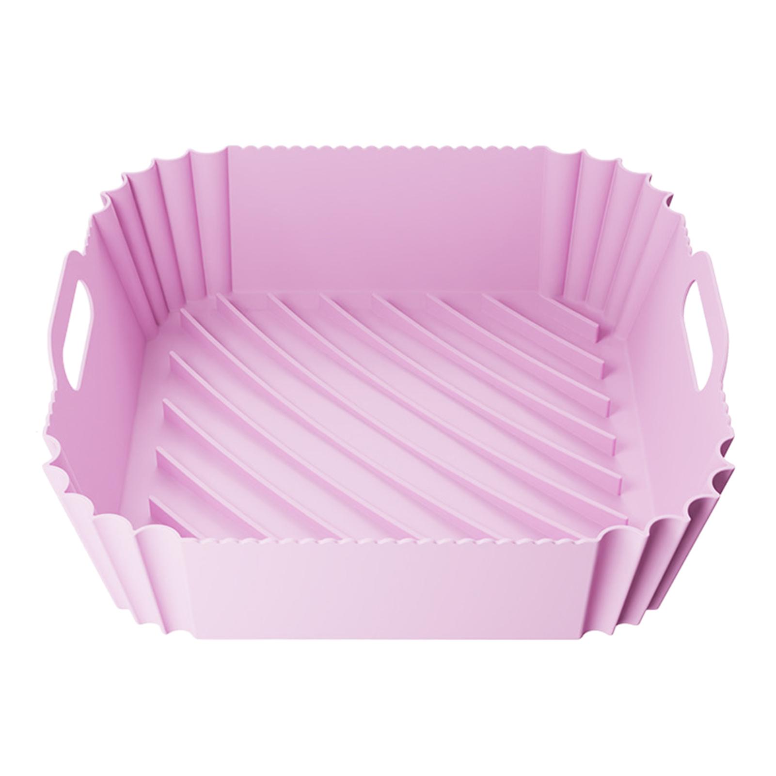

Anti-Scald Silicone Airs Fryer Basket Liner Reusable Airfryer Pan Liner Tray For Home Kitchen розовый
