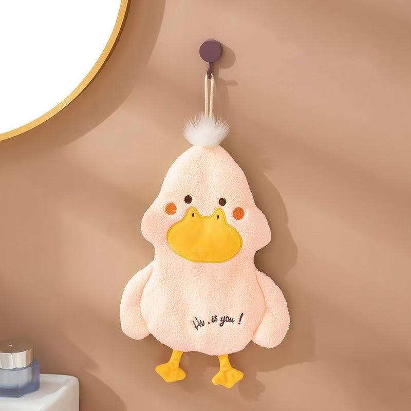 Cartoon Cute Duck Wipe Hand Towel Coral Velvet Square Towel Household Kitchen Bathroom Children Hand Cloth