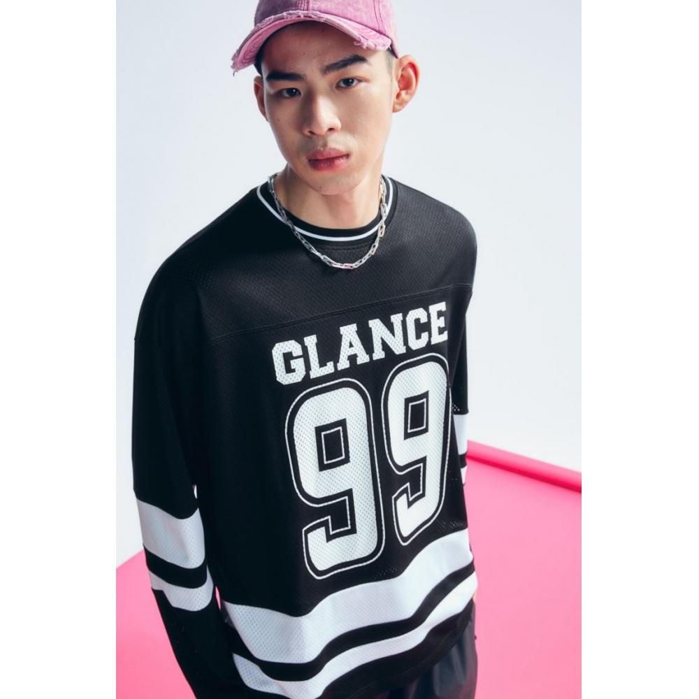 

Сетчатый топ Oversized с длинными рукавами HM Black Glance