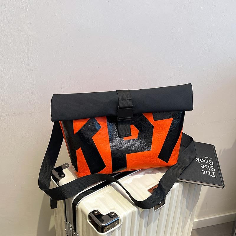 

Stylish new large-capacity outdoor sports cycling shoulder bag, male and female student bag, commuter messenger bag. помаранчевий