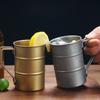 Vintage Stainless Steel Beer Mug Teacup Travel Camping Restaurant BBQ Draft Water Cup Creative Cold Drink Coffee Cups Tableware
