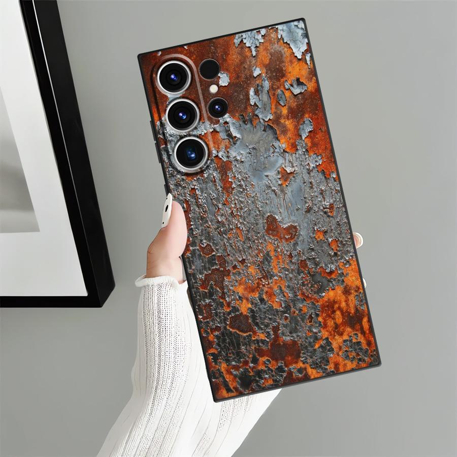 Retro Rust Case for Samsung Galaxy S25 S24 Plus S20 Ultra S21 FE S23 Note 20 8 9 10 S10 S9 S26 Funda Phone Cover