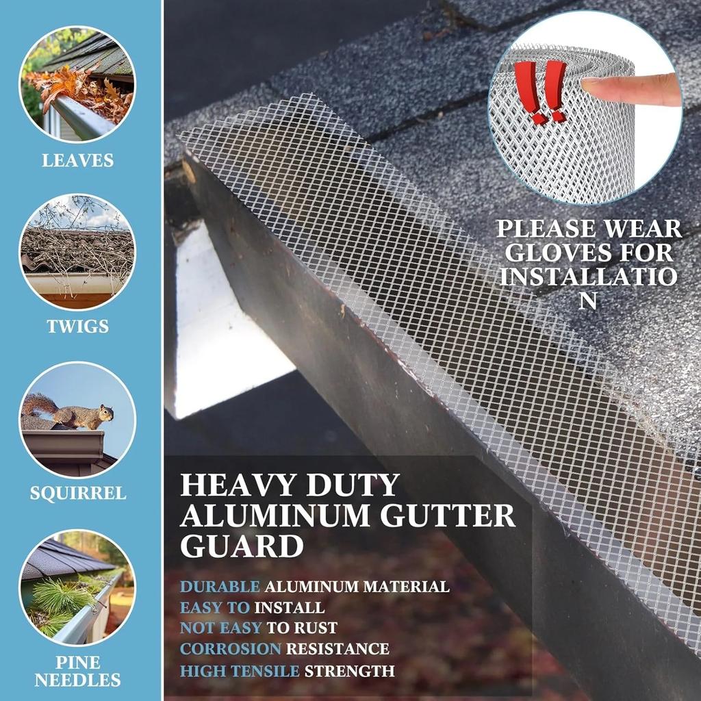 1Pc Aluminum Gutter Guard Pipe Strainer Mesh Cover Net For Gutters Mesh Guards Leaf Debris Mud Trap Drain Pipe Cover Protector