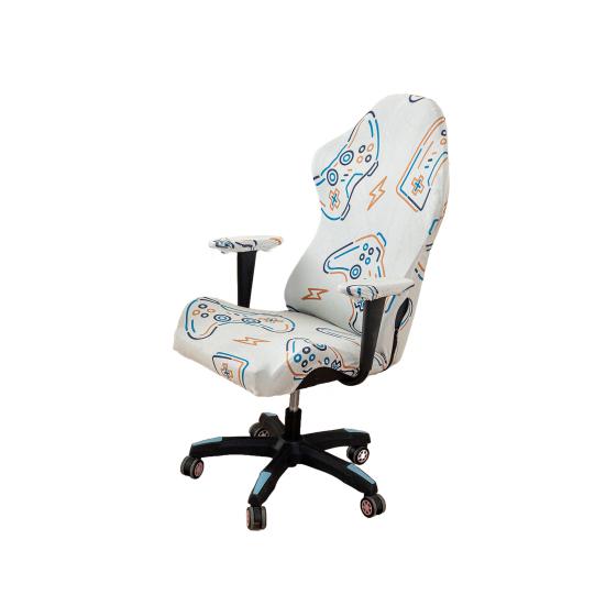 Gaming Chair Cover Dustproof Zipper Closure Printing Non-slip Highly Elastic Fabric Elastic Buttom Anti-slip Chair Dustproof Protective Sleeves