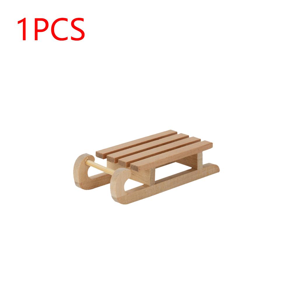 Mini Simulation Snow Sled Handmade 1/12 Wooden Sleigh Desktop Craft Home Decor Crafts Snow Sled Ornament Odorless for Doll House