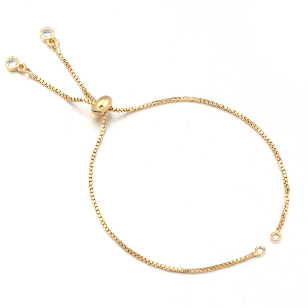 2pcs Copper Plated Adjustable Bracelet Extender Chains With Silicone Beads For Jewelry Making DIY Necklace Bracelets Accessories