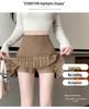 Women's College Style Black Lace-Up Pleated A-Line Skirt - High-Waisted, Slim Fit, Petite, Spring/Summer 2025