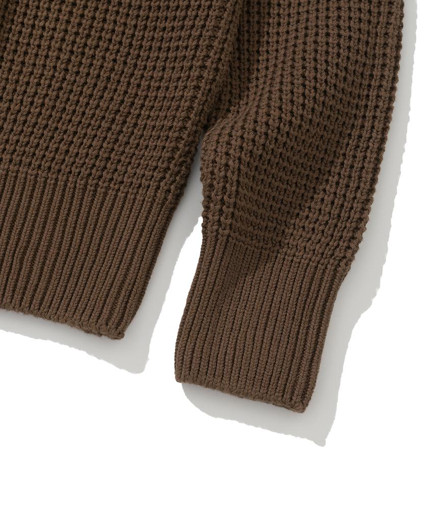 KNITTED Cotton Useful Castle Round Knit Brown