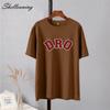 Shellsuning T-shirt da Donna con Stampa Grafica Semplice con Lettere, Estate, Cotone, Maniche Corte, Magliette Casual con Scollo a O, Top Trendy Streetwear