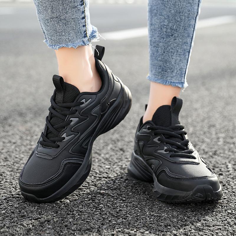 Spring New Casual Shoes Fashion Women's Shoes Pink Lace-up Hong Kong Style Color Matching Single Shoes Fitness Student Sports Running Shoes