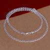 Mode Unisex 4mm Zijwaarts Platte Ketting Halsketting Sieraden Cadeau