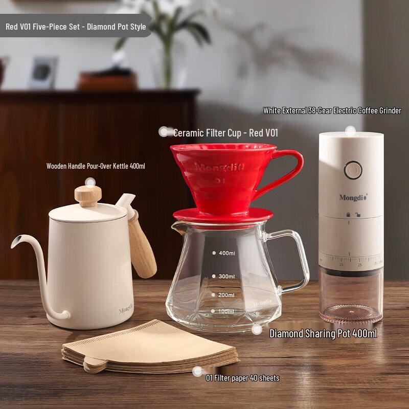 Qiwei V60 Ceramic Hand-Pour Coffee Filter Set