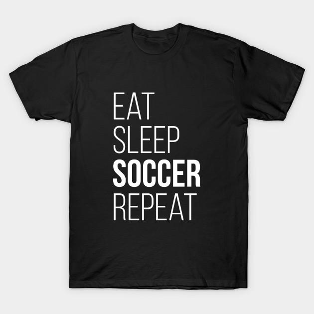 Men Black Print T-shirt Eat Sleep Soccer Repeat T-Shirt Funny Gift No-Cut Transfer Paper Print Cotton Tshirt XL