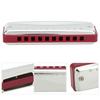 Blues Harmonica 10 Hole Mouthorgan Ab Key Portable Wind Instrument High Gloss Waterproof