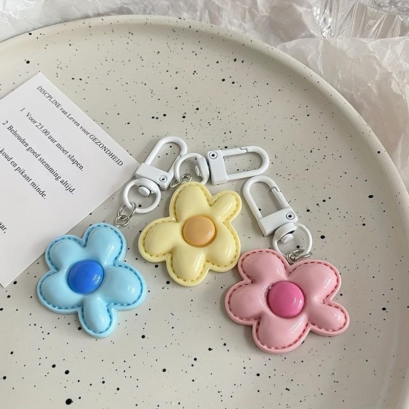 1PC Flower Keychain Decoration Plastic Gift DIY Design Pendant Creativity Lobster Buckle Party Keychain Marker