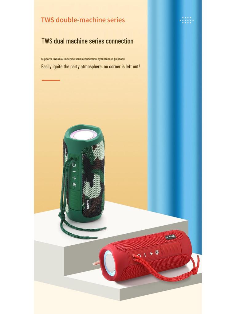 Boxă Bluetooth Portabilă Waterproof TG227 cu Design din Material Textil și Subwoofer USB/Card