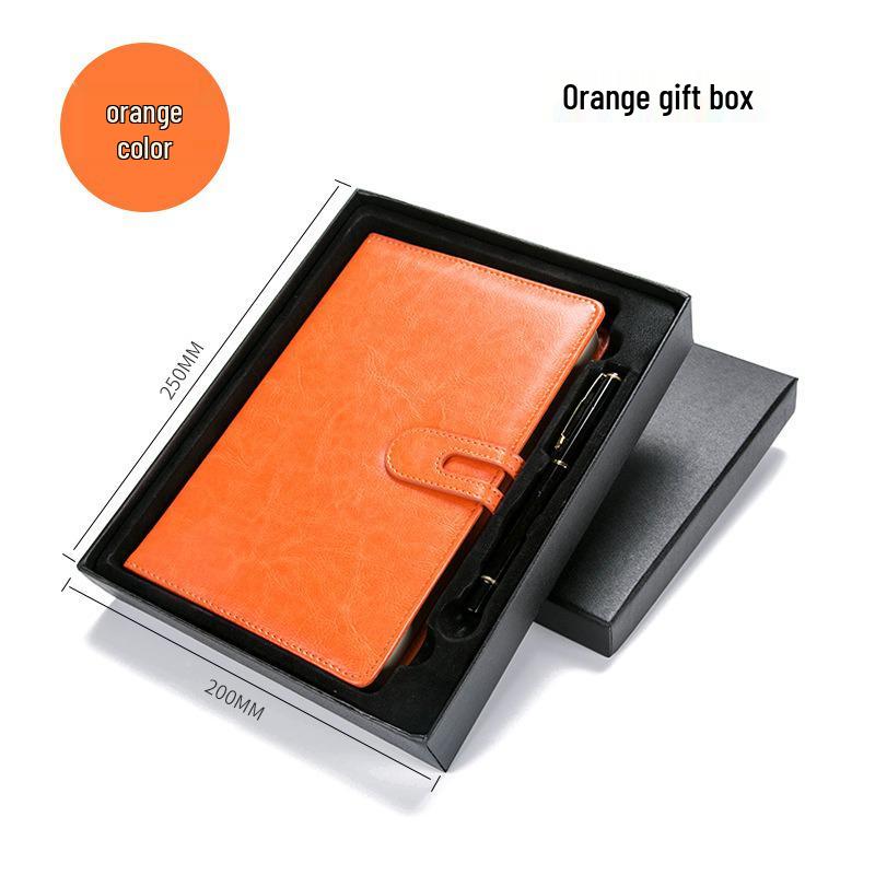 Custom Logo Faux Leather Buckle Business Notebook