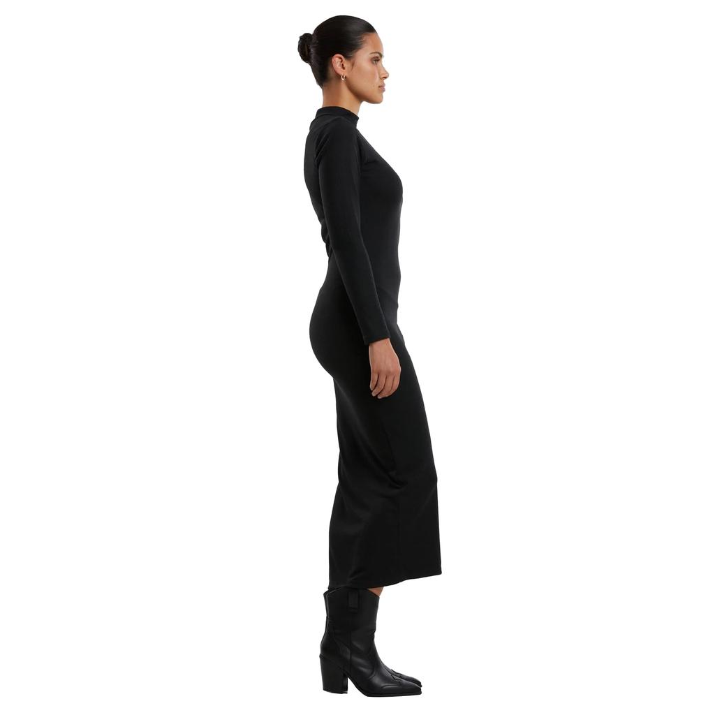 Urban Classics Womens/Ladies Ribbed Mock Neck Long-Sleeved Dress