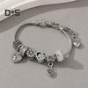 Women Bracelet Heart Shape Rhinestones Inlaid Bracelet with Adjustable Design No Fading Wear-Resistant Bracelet