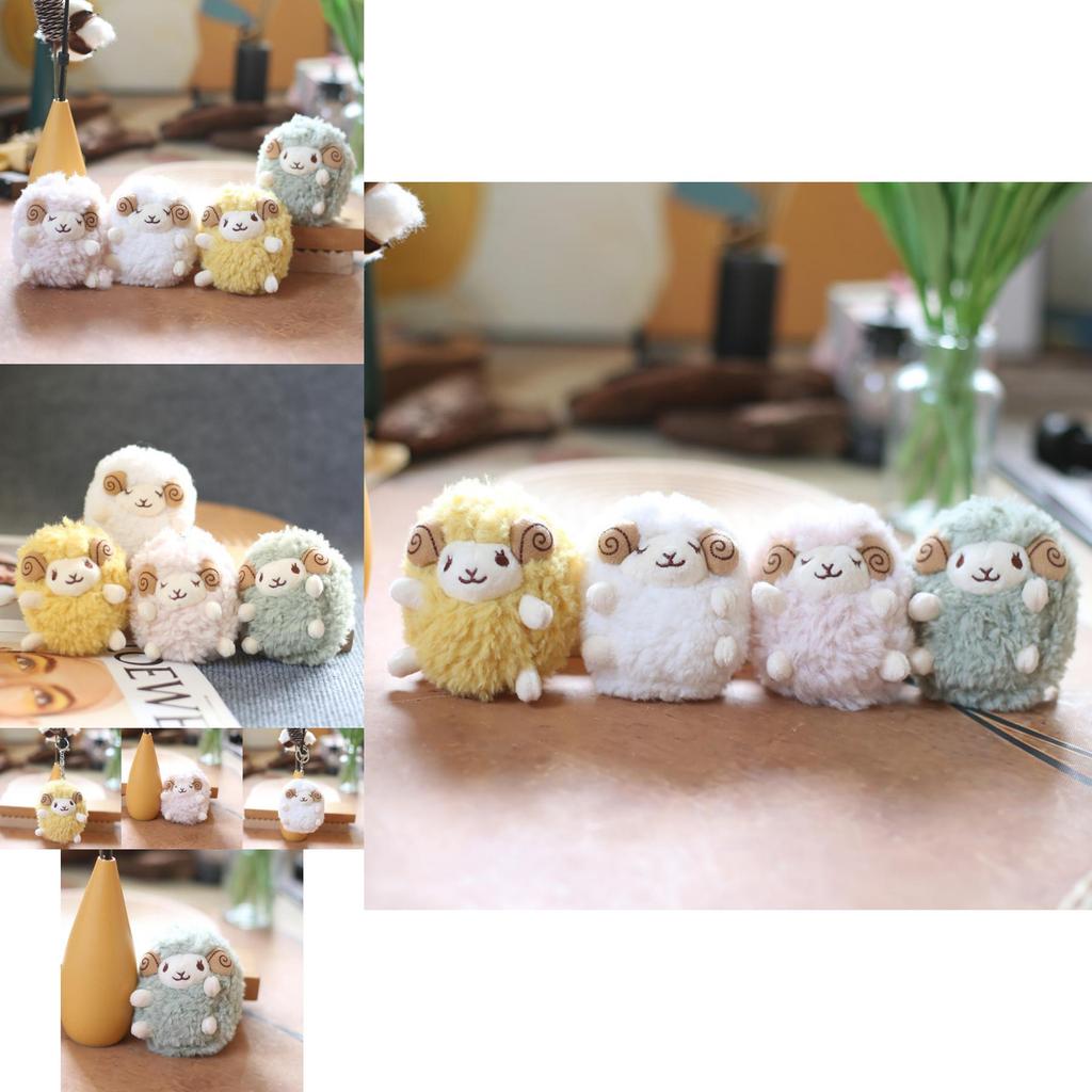 Adorable Fluffy Sheep Plush Keychain Cute Soft Stuffed Animal Bag Charm Toy