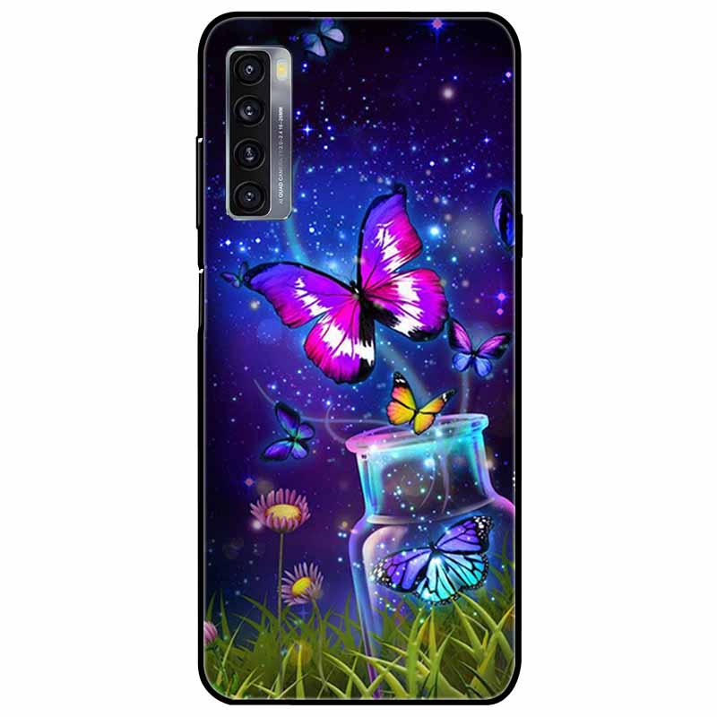 For TCL 20L Plus Case 20L+ Silicone Soft Shockproof TPU Back Cover for TCL 20S 20L Case Black Bumper Painted Funda TCL20S Capa