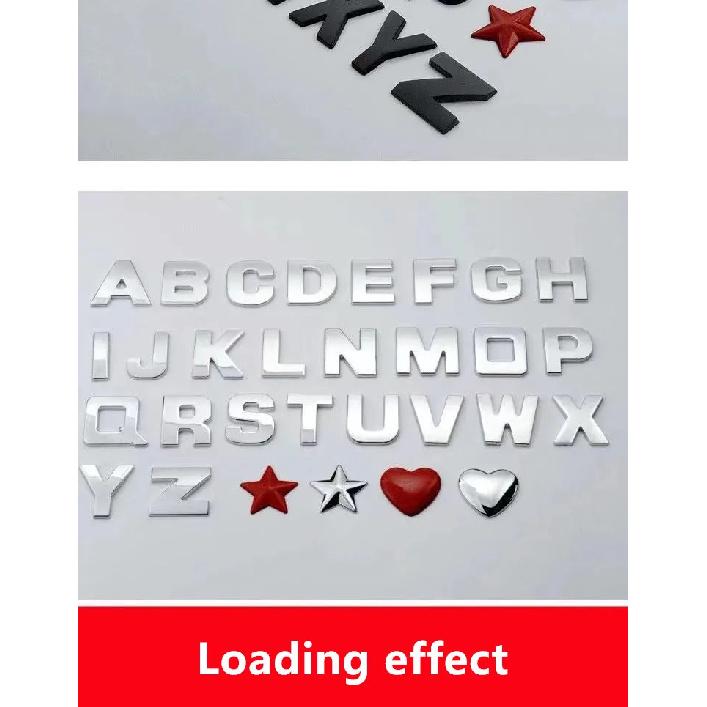 1Pcs 3D Metal 45mm 25mm DIY Letters Alphabet Emblem Numbers Chrome Labeling Car Sticker Digital Badge Accessories Motorcycle