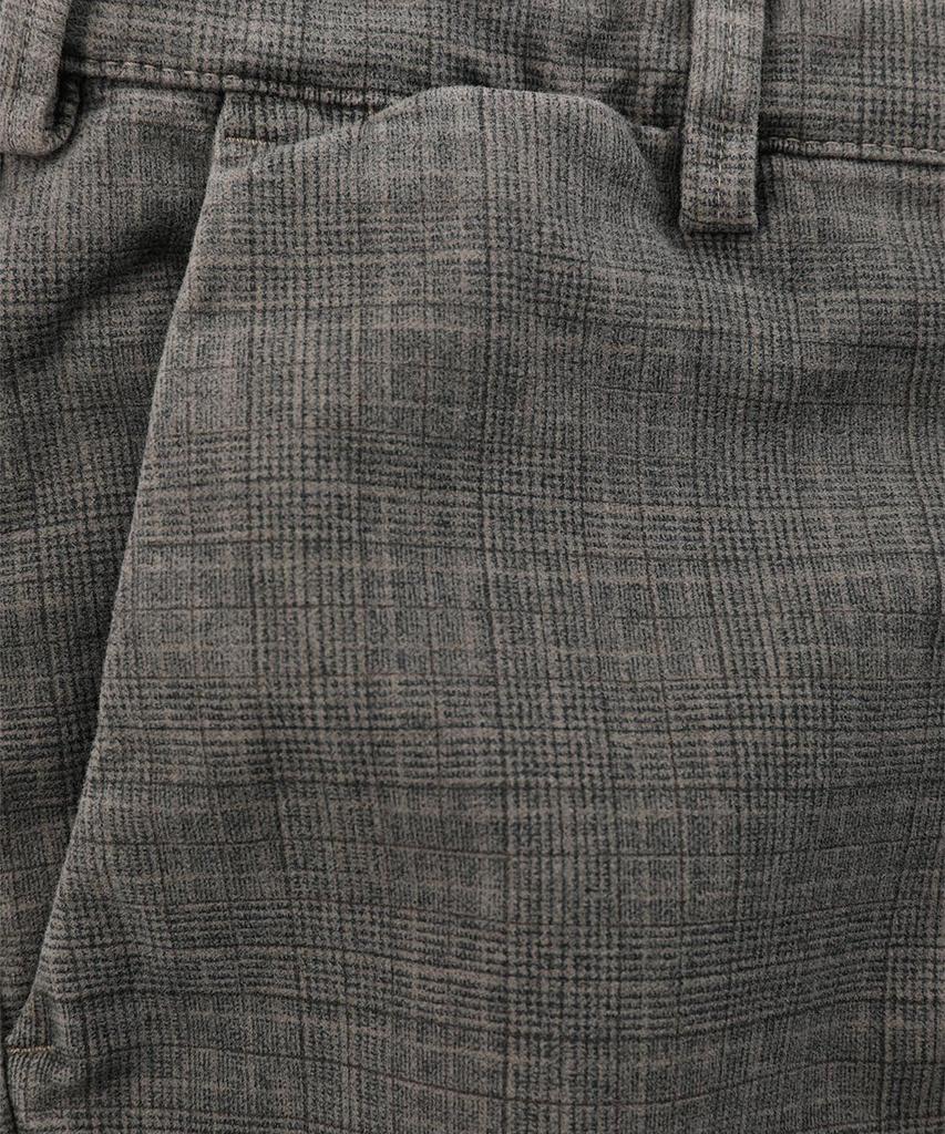PANICALE Cotton Check Slim Fit Pants [Brown]