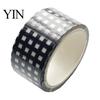 Bastelklebeband Schwarz Weiß Gitter Washi Tape, Karomuster Dekoratives Abdeckband Lässiger Stil für Kunst, DIY-Basteln, Notizbücher, Planer,