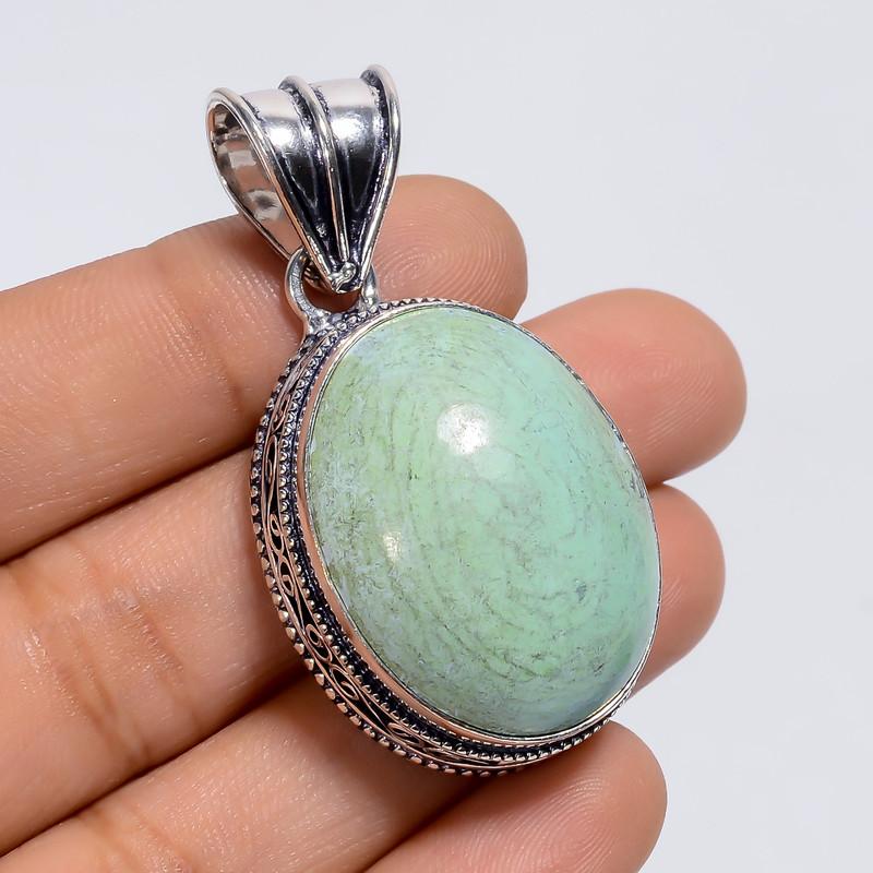 

Amazing Top Grade Qualite 100% Natural Tibetan Turquoise Oval Shape Vintage Style Handmade Jewelry 925 Steling Silver Pendant 1.8 WSJ-4900 1.8