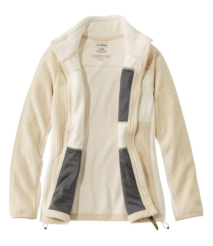 LL Bean Mountain Classic Windproof Fleece US Size 1000024265 Women's Jacket, Fit, Petite, S, Natural/Bone, Multicolor,