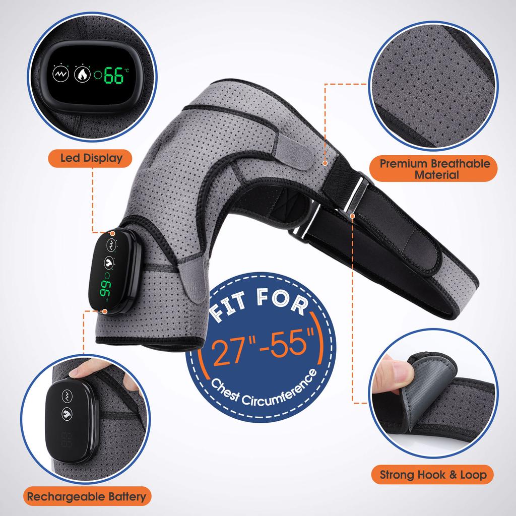 Electric Heating Vibration Massage Shoulder Support Belt Recovery Mat