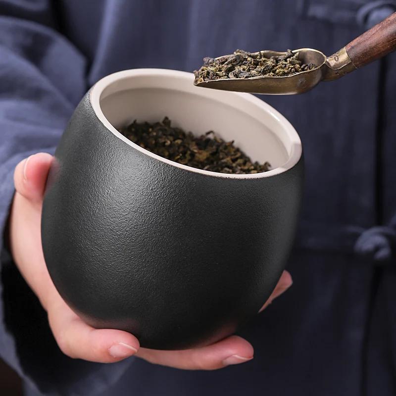 Cute Cat Tea Jar Ceramic Sealed Pot Storage Container Household Spice Jar Bulk Jar  Tea Pot Tea Box