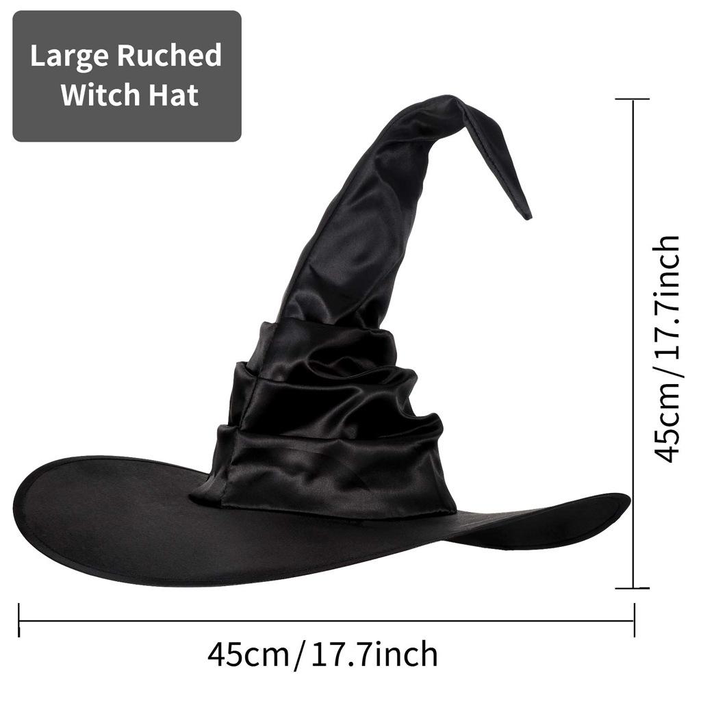 1PC Halloween Folds Witch Wizard Black Hat Party Cosplay Costume Головний убір Диявол Кепка Реквізит Прикраси для дорослих жінок чоловіків