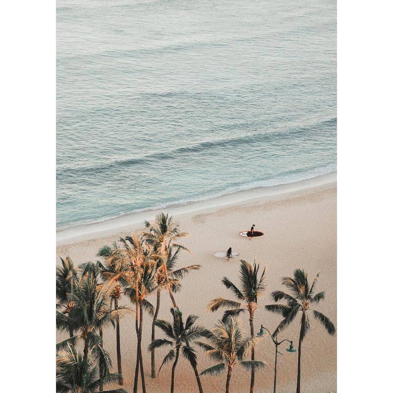 

Hawaiian Islands Tropical Trees Seascape Surf Board Nature Photography Poster Canvas Painting Wall Art Pictures Home Decor 21cm×30cm NoFrame