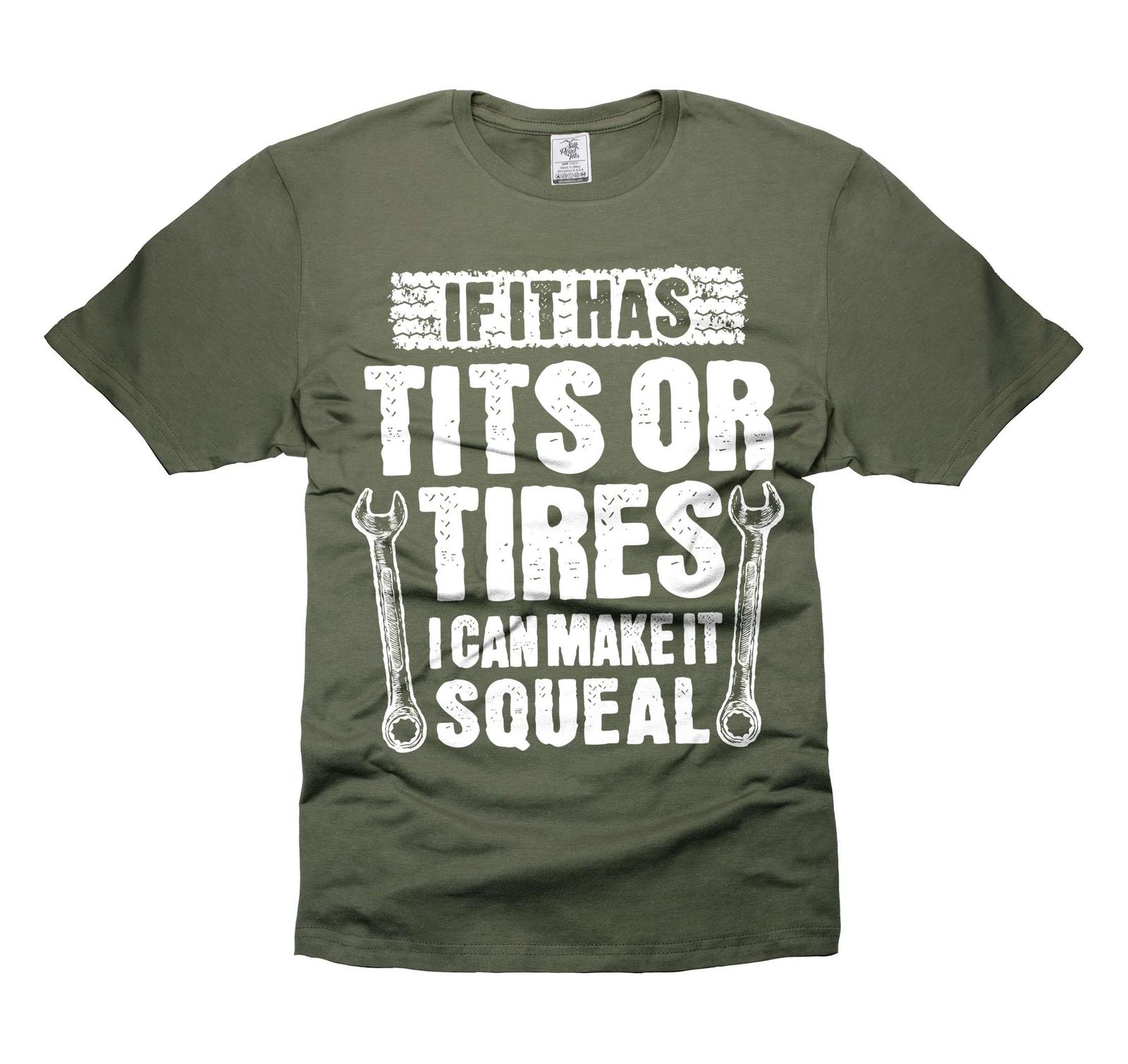 Mens Funny Tee Mechanic Shirt Humorous Gifts Mechanic gifts Tits Or Tires Shirt 2XL