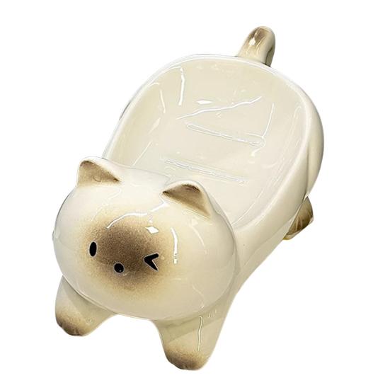 

Керамическая мыльница с автоматическим сливом, милый дизайн, форма животного, легкая очистка, органайзер-держатель для мыла для душа, ванной комнаты D