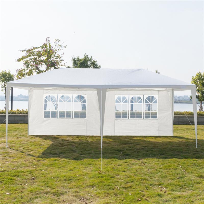 3x6m 6-sided 2 Doors Spiral Tube Pergola White Pe Cloth Strong Waterproof Tent For Household Wedding