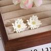 Silver Needle Spring Floral Stud Earrings: Korean Style Sweet Spray-Painted Flower Earrings for Women