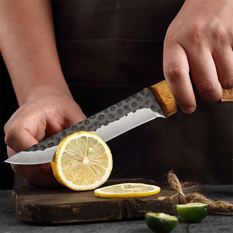 2pcs Kitchen Knives Hand Forged Sharp Stainless Steel Meat Cleavers Butcher Boning Knife Household Multifunctional Kitchen Chopper