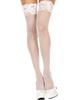 White Stockings Fine Fishnet Self-Adhesive Garters Lace Mh4992 Wht