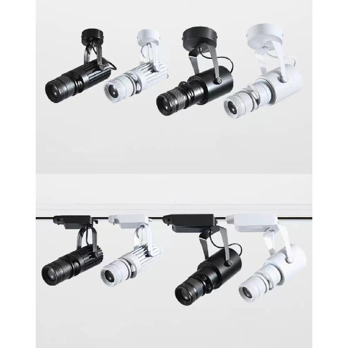 Theater Stage Zoom Spotlights, LED Focus Logo Projector Track Lights,Industrial Gobo Lights for Company Restaurant Store Wedding