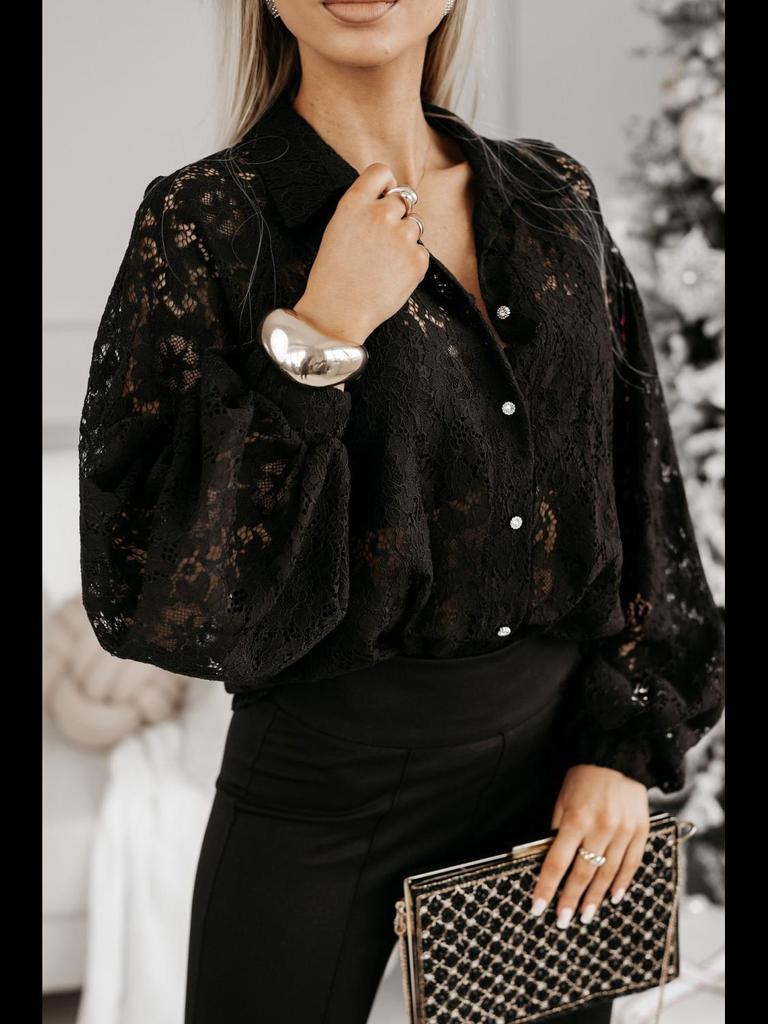 Frühlings Europäisches & Amerikanisches Damen Sexy Spitzenhemd