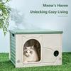 Outdoor Rainproof Cat House Stackable Plastic Pet Nest Four Seasons Cozy Shelter with Escape Door for Small Pets Kitten Condos