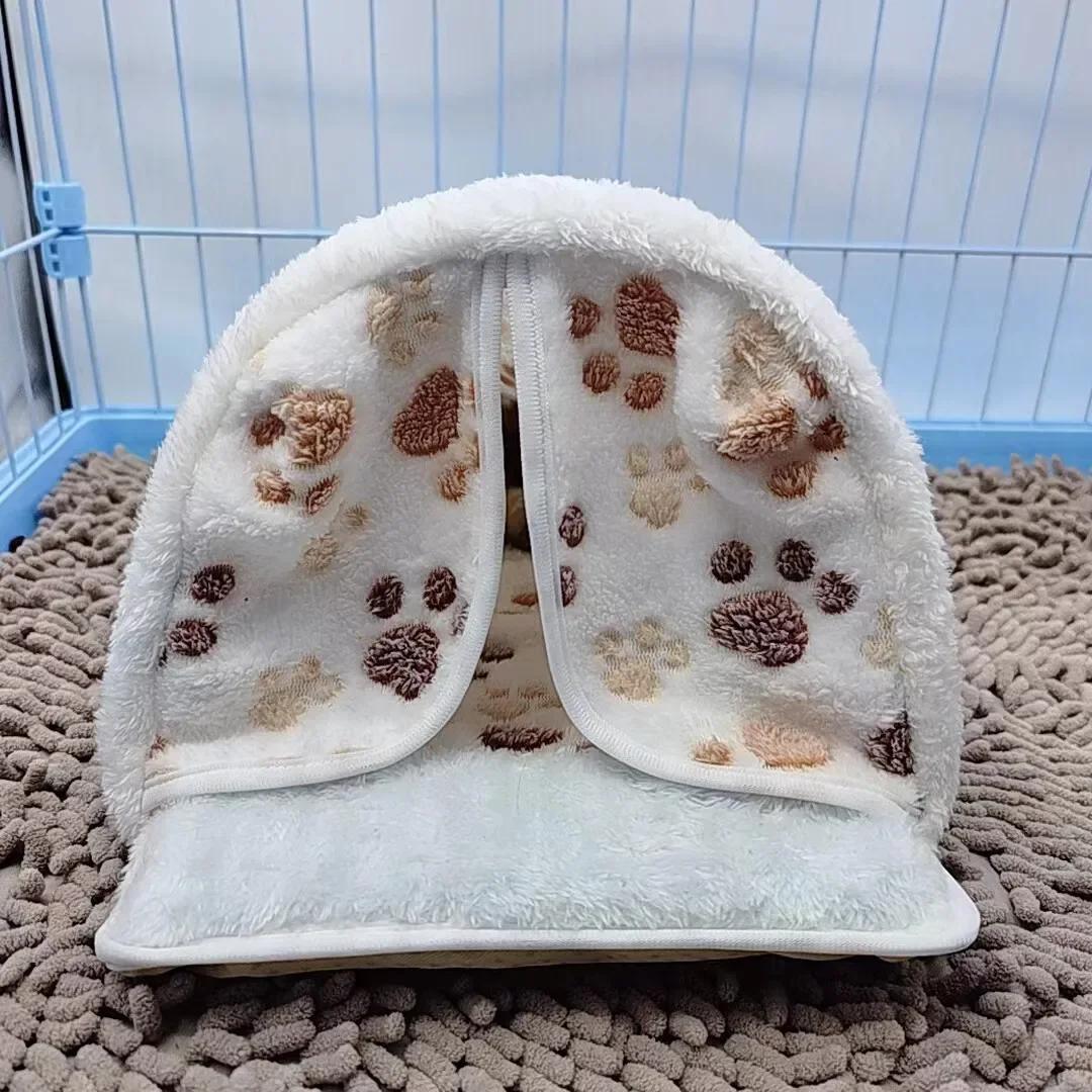 

Small Animals Hedgehogs Guinea Pigs Golden Bears Sleeping Beds Tunnel Toys Rest Sleep Play Universal Winter Thick and Warm House белый